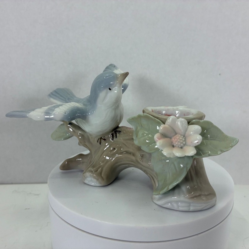 Jamestown China Small Wonders Blue Bird Porcelain Figurine Candle Holder